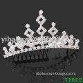 Rhinestone Crystal Silver Small Tiaras With Hair Combs for Girls